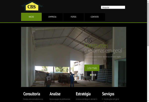 CBS Construções, site institucional desenvolvido em Brasília