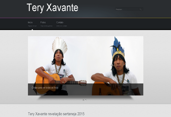 Tery Xavante, site pessoal criado pela Pró Web Designer