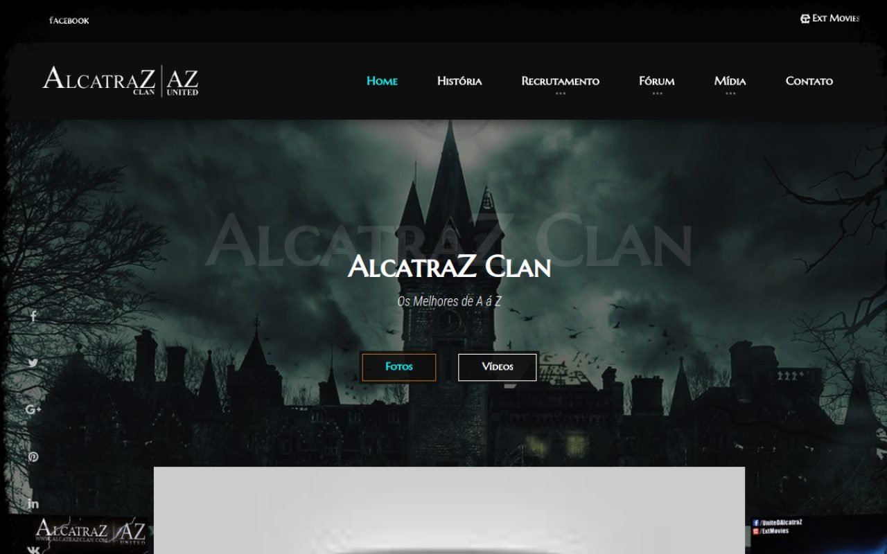 Clan Alcatraz, site de clã criado pela Pró Web Designer