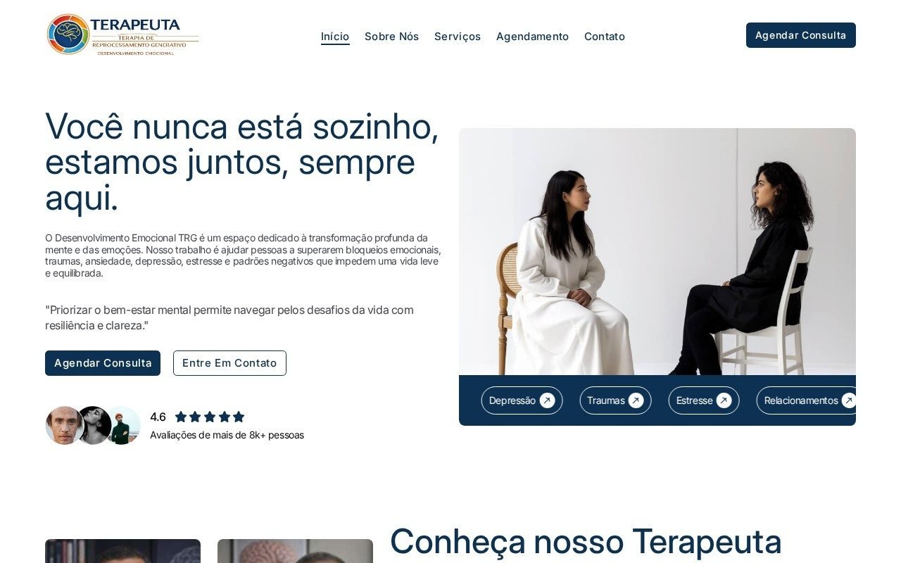 Espaço Emocional TRG, site de terapia criado pela Pró Web Designer