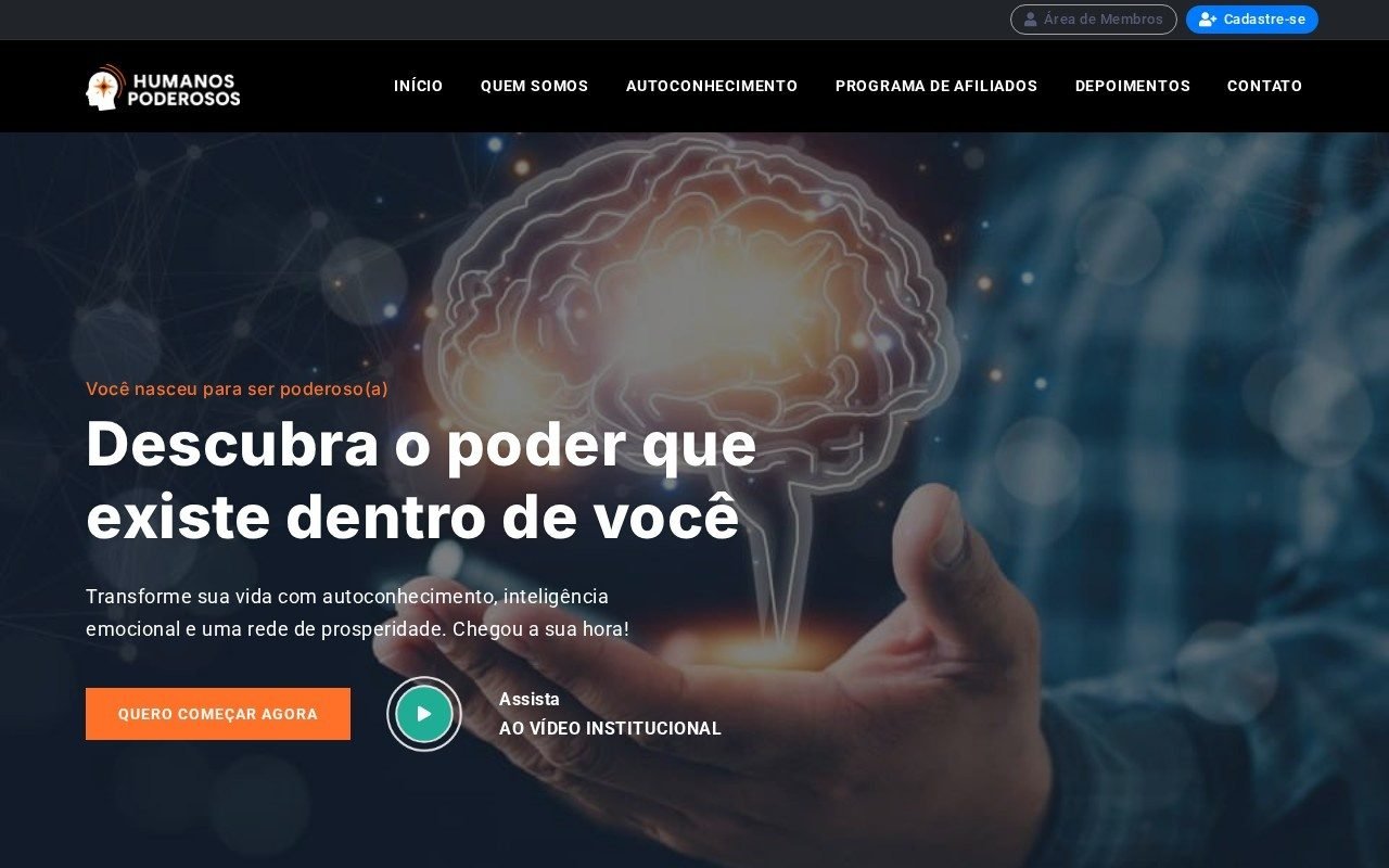 Humanos Poderosos, site de psicólogo criado pela Pró Web Designer